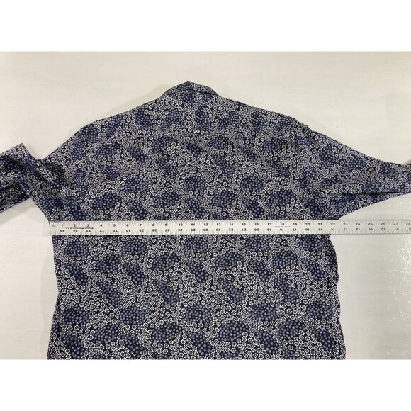 Guide London Men’s Shirt L Blue Floral Print Button Up Cotton Casual Preppy - Picture 8 of 8
